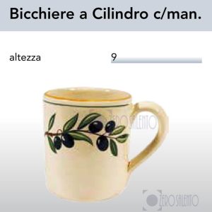 BICCHIERE con manico in Terracotta – Ceramica decoro Olive