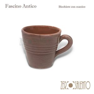 BICCHIERE con manico in Terracotta – Ceramica Fascino Antico Tortora