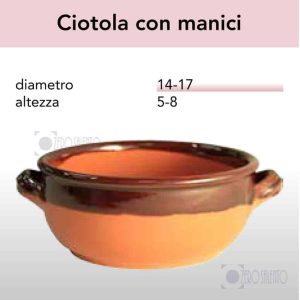 Ciotola con manici in Terracotta – Pirofile Ceramica serie Rustica
