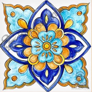 Mattonella Maiolica Salentina colore blu Termaiol02