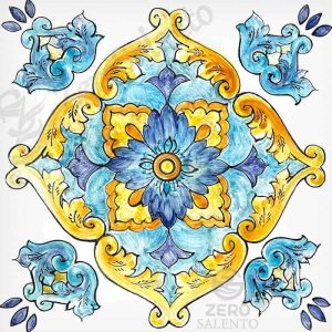 Mattonella Maiolica Salentina colore blu Termaiol20