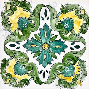Mattonella Maiolica Salentina colore verde Termaiol45