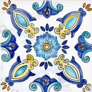 Mattonella Maiolica Salentina colore blu Termaiol51