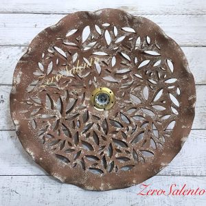 Piatto luce a soffitto in terracotta intagliato a mano e anticato TERIL50