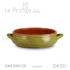 Tegame basso in Terracotta finitura Decapè “La Rucula”