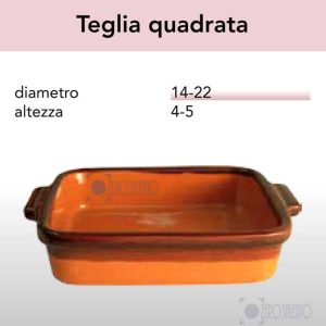 Teglia Quadrata per dolci in Terracotta – Pirofile Ceramica serie Rustica