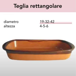 Teglia rettangolare bassa in Terracotta – Pirofile Ceramica serie Rustica