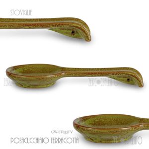 Posacucchiaio  in Terracotta finitura Decapè “La Rucula”